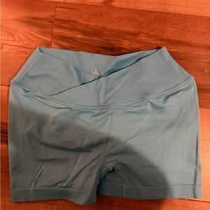 Scrunch Bum Athletic Shorts in Light Blue - Large